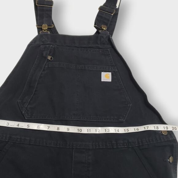 Carhartt Womens Weathered Duck Canvas Wildwood Bib Overalls Black Sz Lg (12-14) - Picture 10 of 13